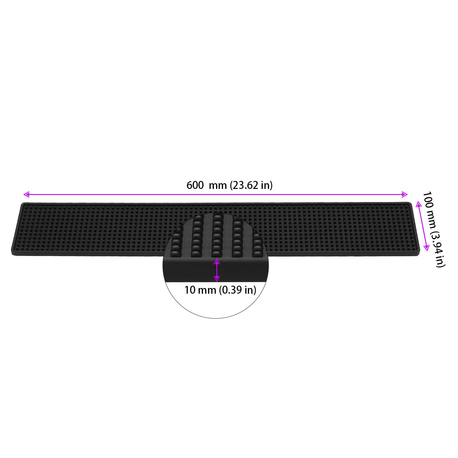 FUNSUEI 5 PCS 4 x 24 Inch Black Rubber Bar Mats, Rubber Bar Service Spill Mat, Non Slip Bar Top Mat, PVC Bar Mixing Drink Pad for Home Kitchen, Pubs, Restaurants (Pack of 2) — Amazon image 2