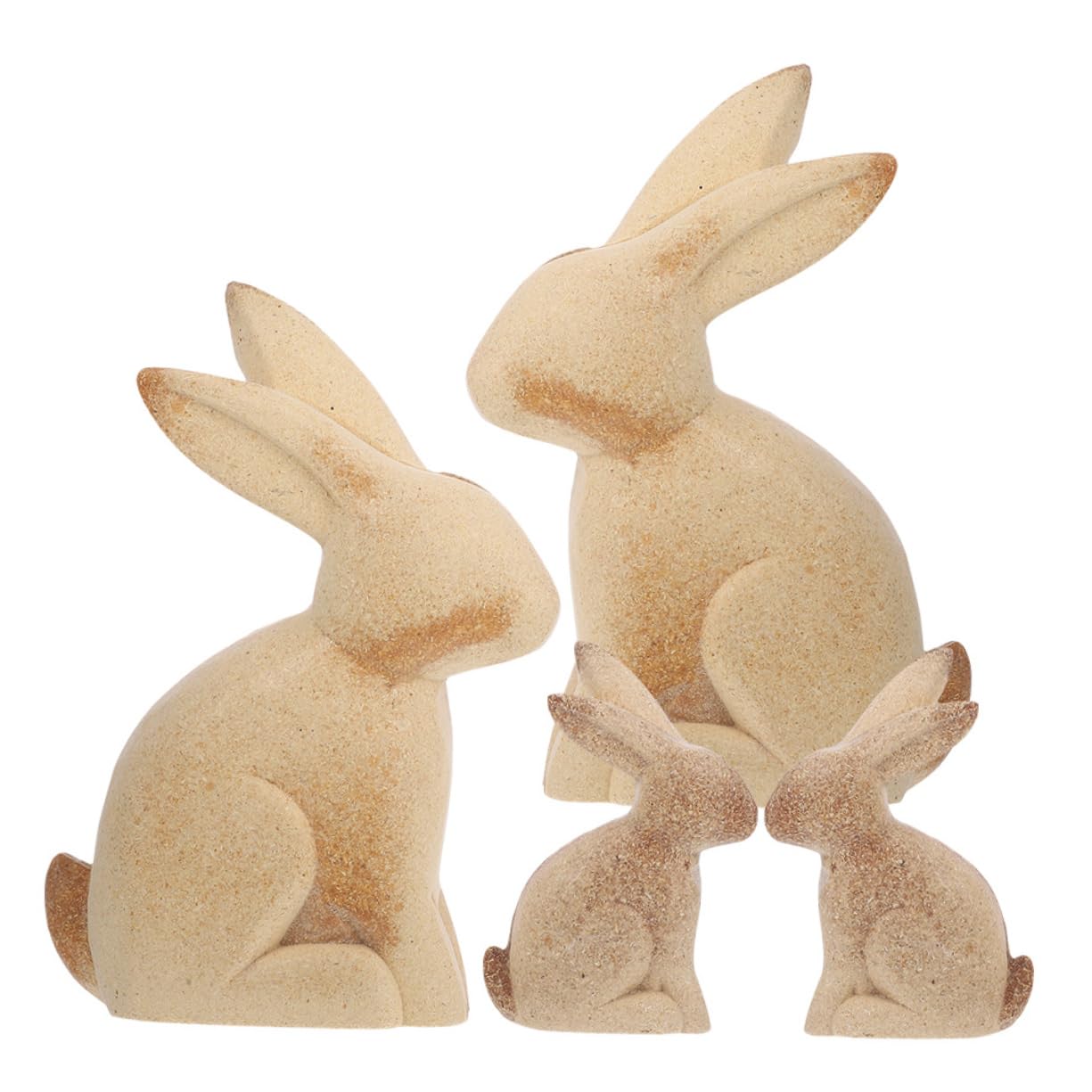 STOBOK Holz Hasenfiguren Flache Oberfläche 4 Stück Selbstgemacht zum Bemalen Kreative Osterhasen Deko Braun für Party und Bastelspaß