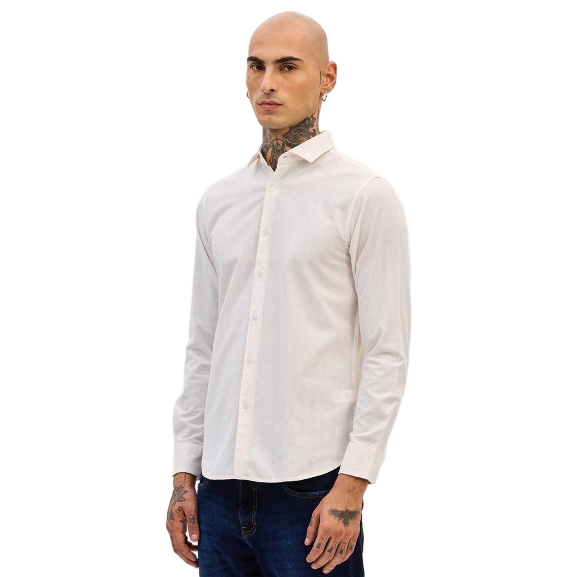 snitch Men's Cotton Full Sleeve Casual Slim Fit Stripes Shirt-picture-33