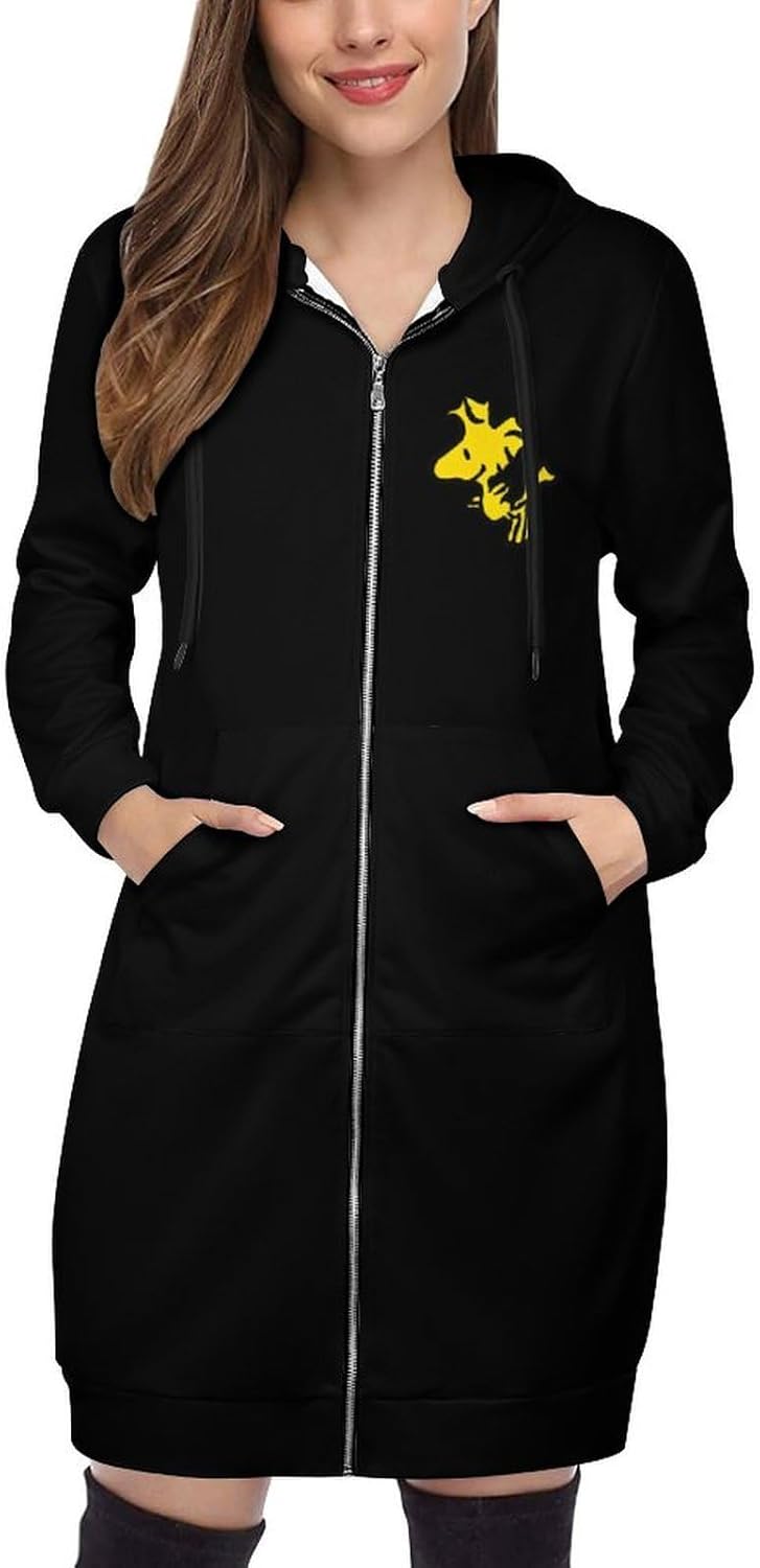 スヌーピー トップス パーカー レディース アウター ビック シルエット オーバー サイズ ロング ワンピース 長袖 アウター トレ