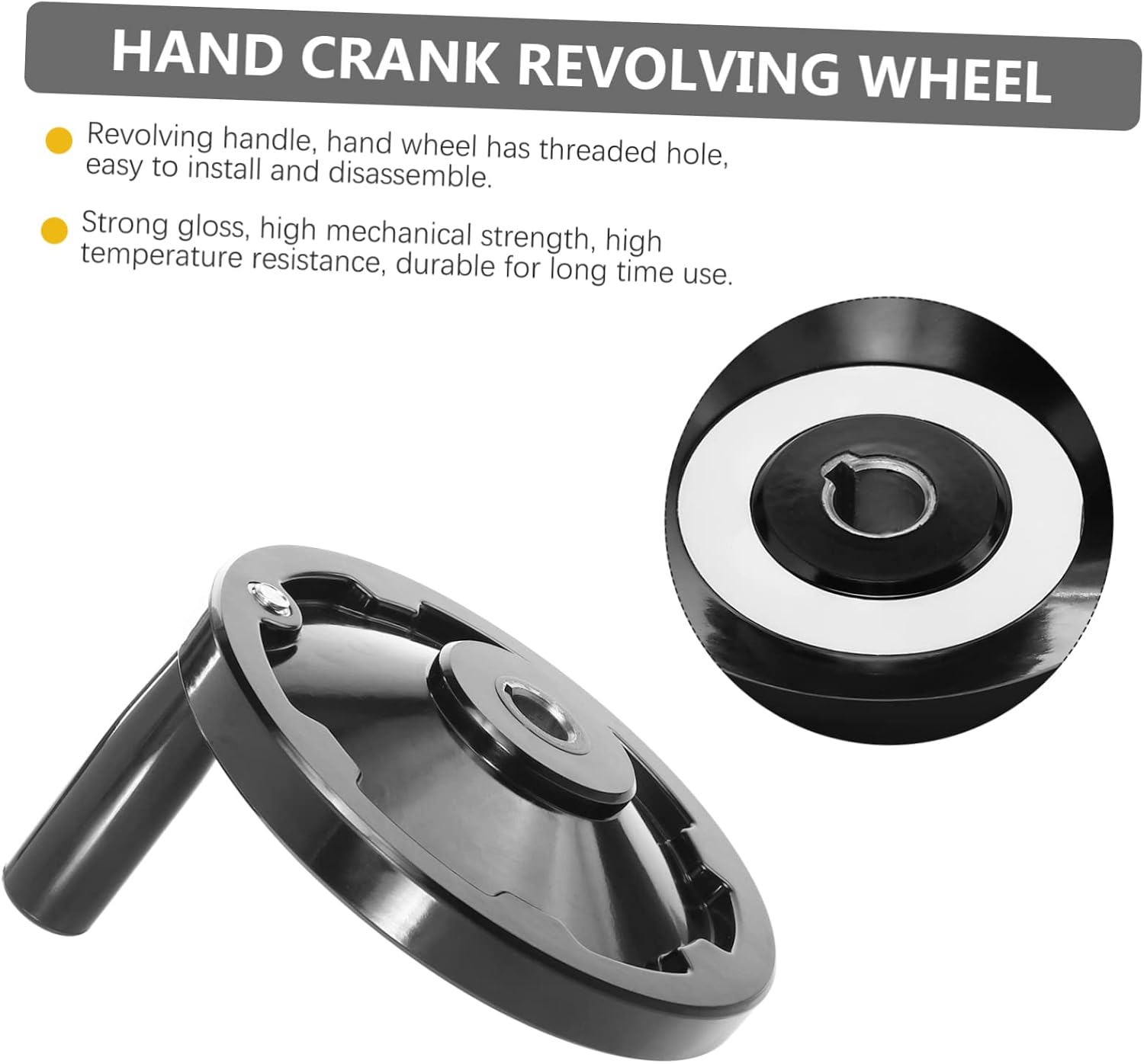 Luxshiny Round Hand Wheel Mechanical Hand Tool Revolving Handle Easy Assembly for CNC Machines and Lathes Precision Disassemble Wheel Threaded Stem for Workshop Use