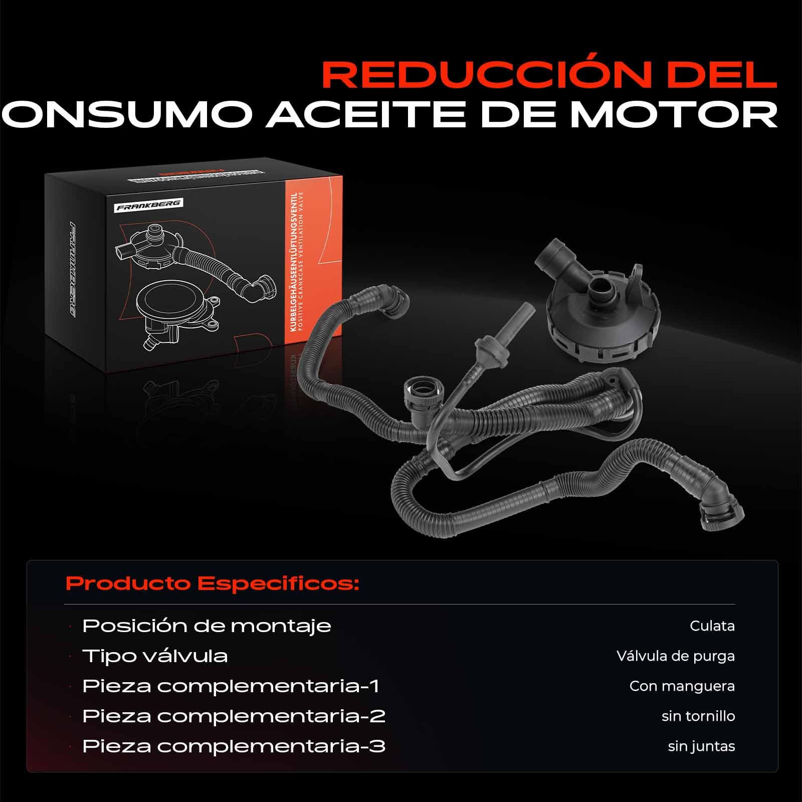 Frankberg Separador de aceite de Válvulaación del cárter Compatible con A4 8EC A4 Avant 8ED A4 cabrio 8HE A6 4F2 A6 Allroad 4FH A6 Avant 4F5 A8 4E2 4E8 Replace# 06E103245E