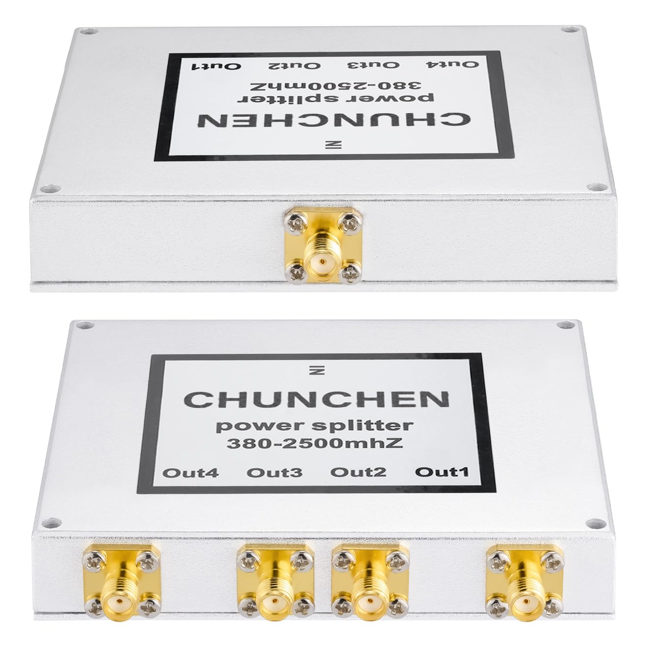 Conector SMA hembra de 4 vías, divisor de potencia de 50 ohmios, divisor de señal de 380 MHz-2500 MHz, divisor de señal de cable, 1 entrada y 4 salidas para cable de antena