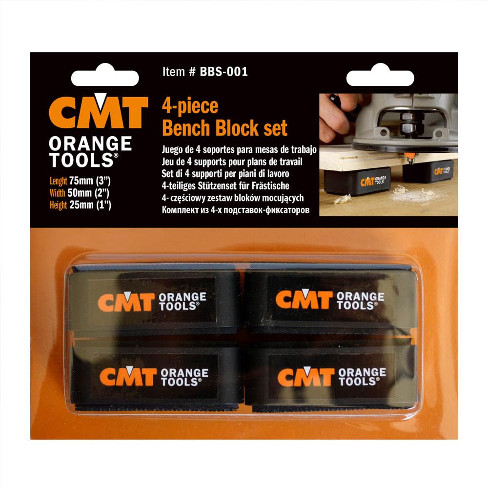 CMT Orange Tools BBS-001 Set mit 4 Auflagen für Arbeitsplatten 75x50x25 mm