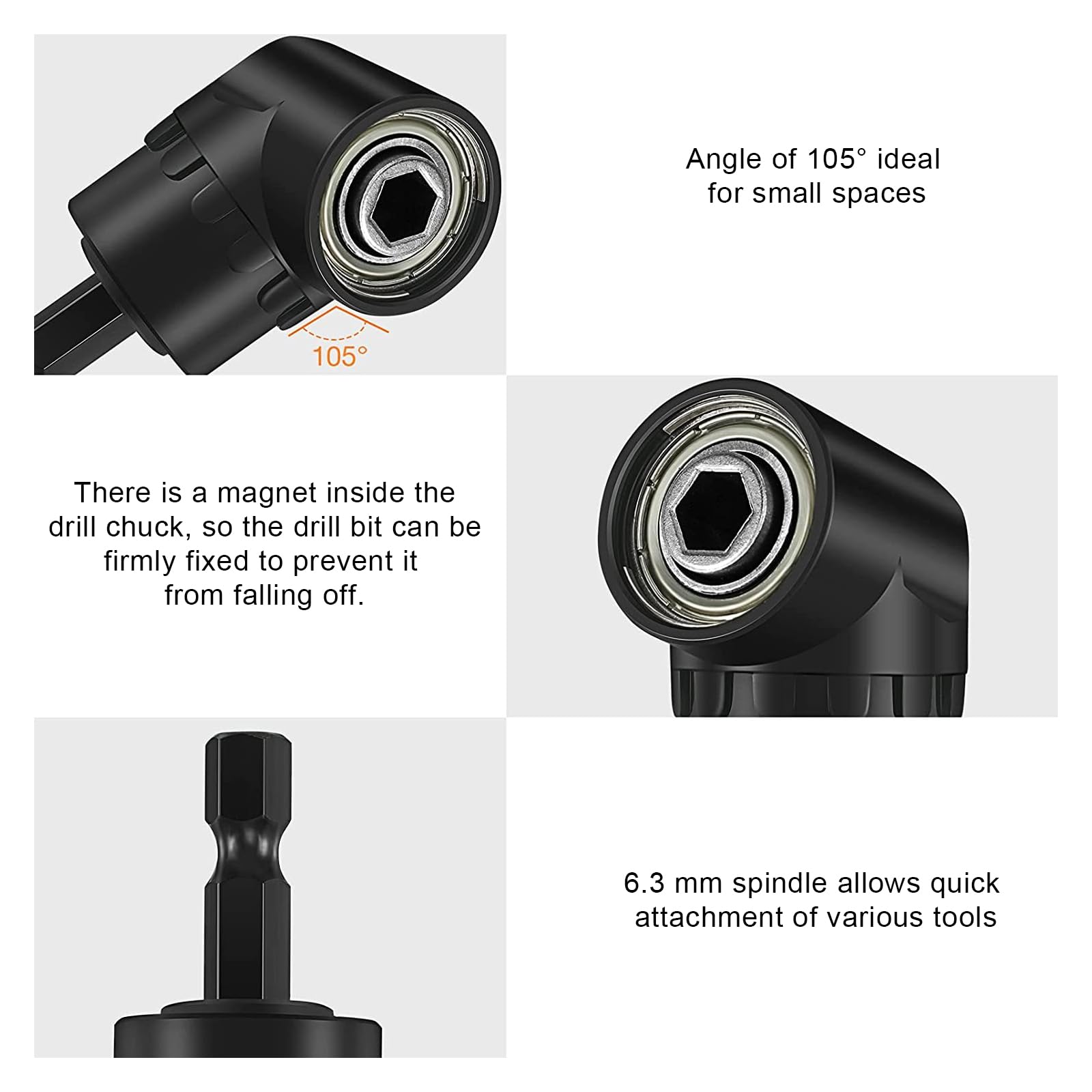 Renvoi D'angle 105 Degrés Adaptateur Visseuse Angle 105° HERKINDNESS - Porte Magnétique - Pour Espaces Étroits - 2 Pièces Renvoi D'angle Perceuse Renvoi D'angle 105 Degrés Adaptateur Visseuse Angle 105° HERKINDNESS - Porte Magnétique - Pour Espaces Étroits - 2 Pièces Renvoi D'angle Perceuse