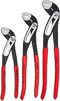 KNIPEX 3-Piece Alligator Pliers Set (7, 10, 12 Inch) - Water Pump Pliers, Self-Locking Grip, Made in Germany