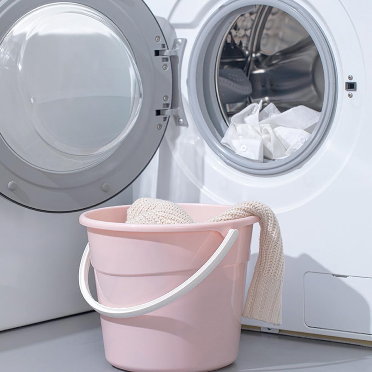 BESPORTBLE Secchio per Lavaggio Auto Capacità 12,2l in Pp con Manico Confortevole e Forma Rotonda per Uso Domestico e Campeggio
