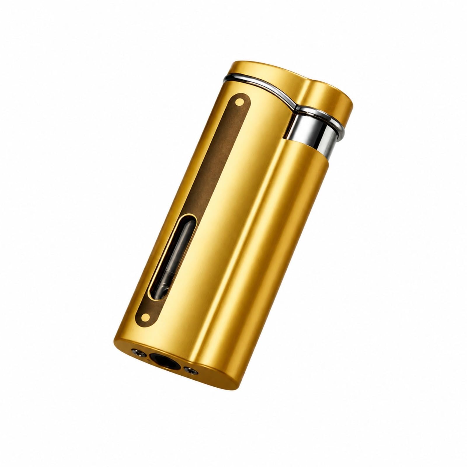 OGQBEAPC Refillable Butane Lighter — Windproof Torch Lighter with Visible Fuel Window, Adjustable Flame, Zinc Alloy Construction — Ideal for BBQs, Kitchen Use, and Camping(C)