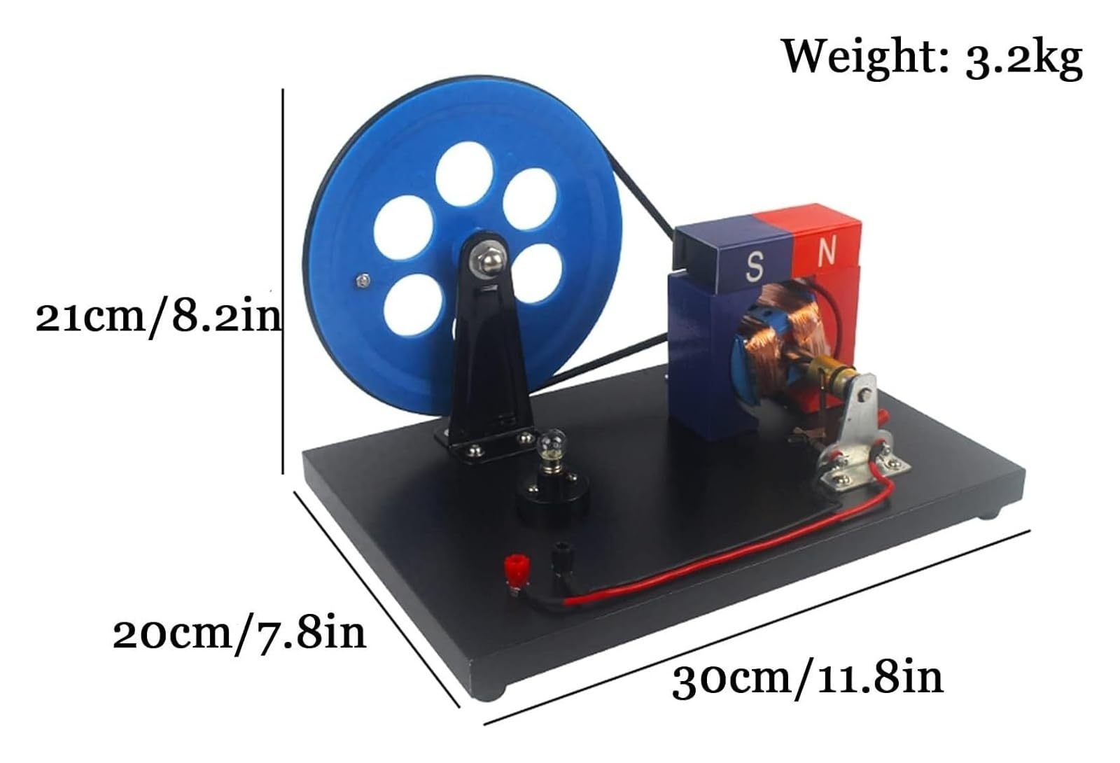 Handkurbelgenerator-Modell, Faraday-Physik-Laborausrüstung, Beobachten Sie Generator-Betriebsstruktur für Schule, Wissenschaft, Lernen, DIY