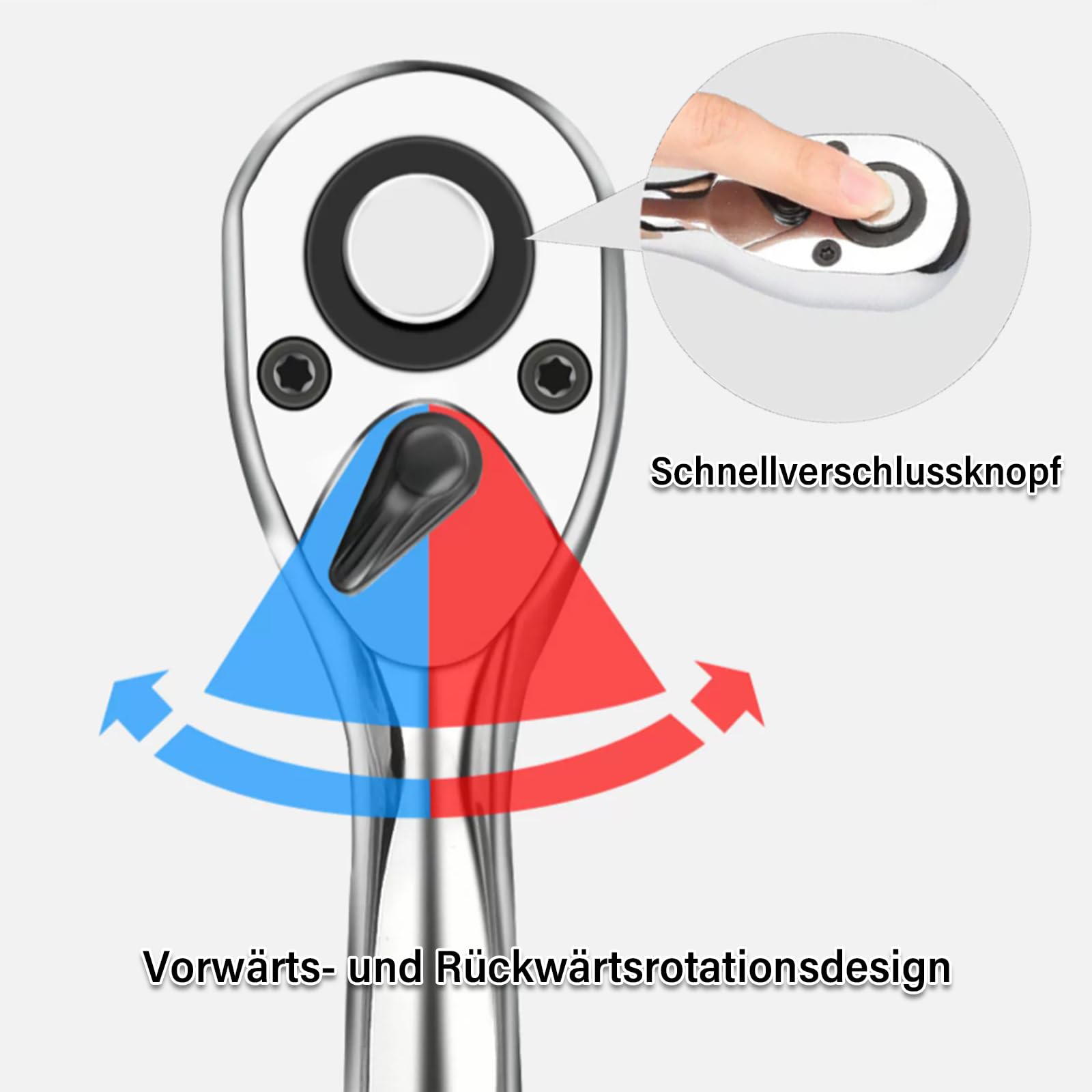DYOUen 3 Stück Umschaltknarre 1/4 zoll, 3/8 zoll, 1/2 zoll Ratsche Knarre Antrieb 72 Zähnen Feinverzahnte mit Ergonomischem Griff