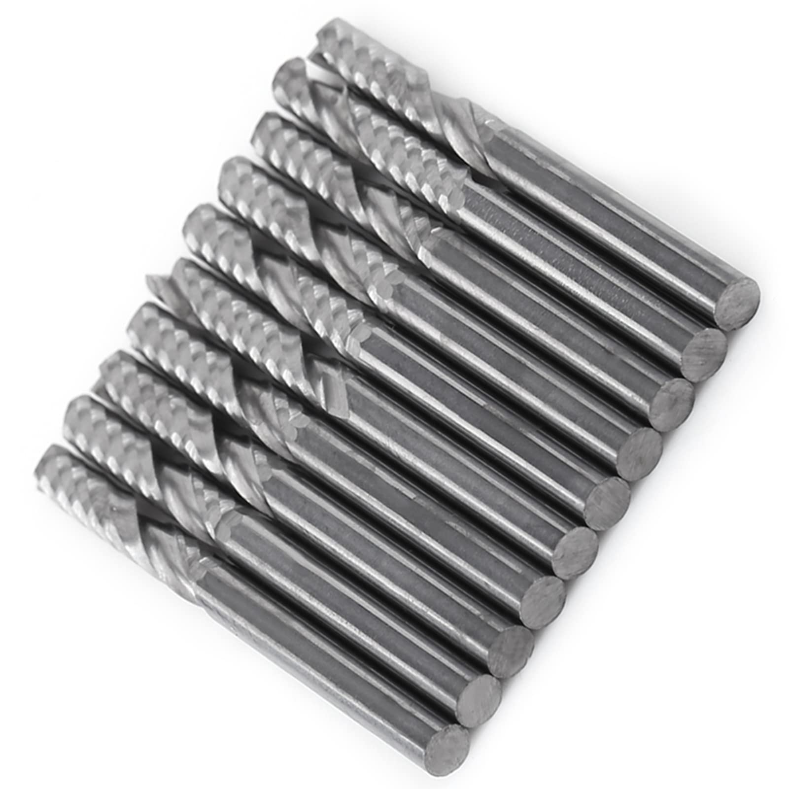 Wiertła do frezów, 10 szt. proste wiertła z chwytem frezy zestaw narzędzi CNC 3,175 mm średnica 22 mm długość do drewna stal aluminiowa
