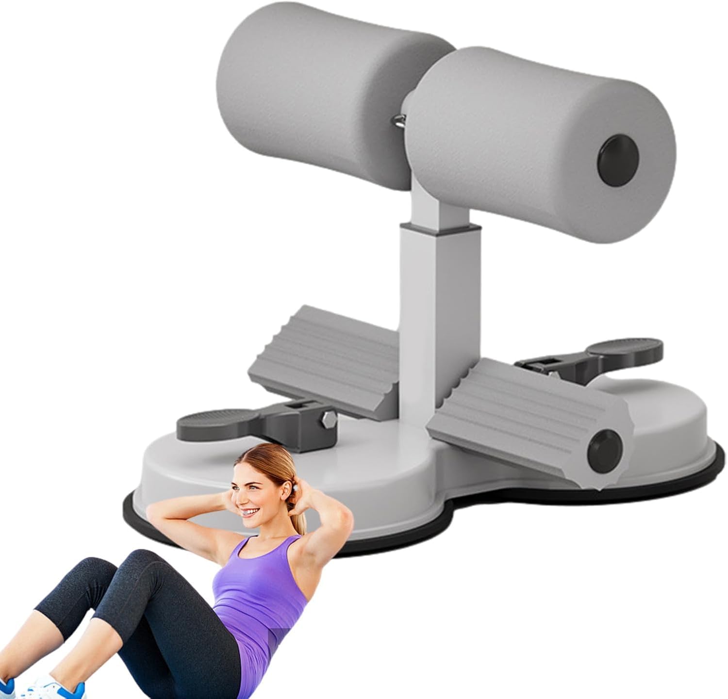 ALMAND Portable Sit-Up Bar with Foam Grips, 3 Mods Adjustable Height, Ab Exercise with Double Suction Cup Sit-Up Bar for Abdominal Exercise Leg, Arm Muscle Training (Grey) (B0DF5FJ3RW) Amazon Price History, Amazon Price Tracker