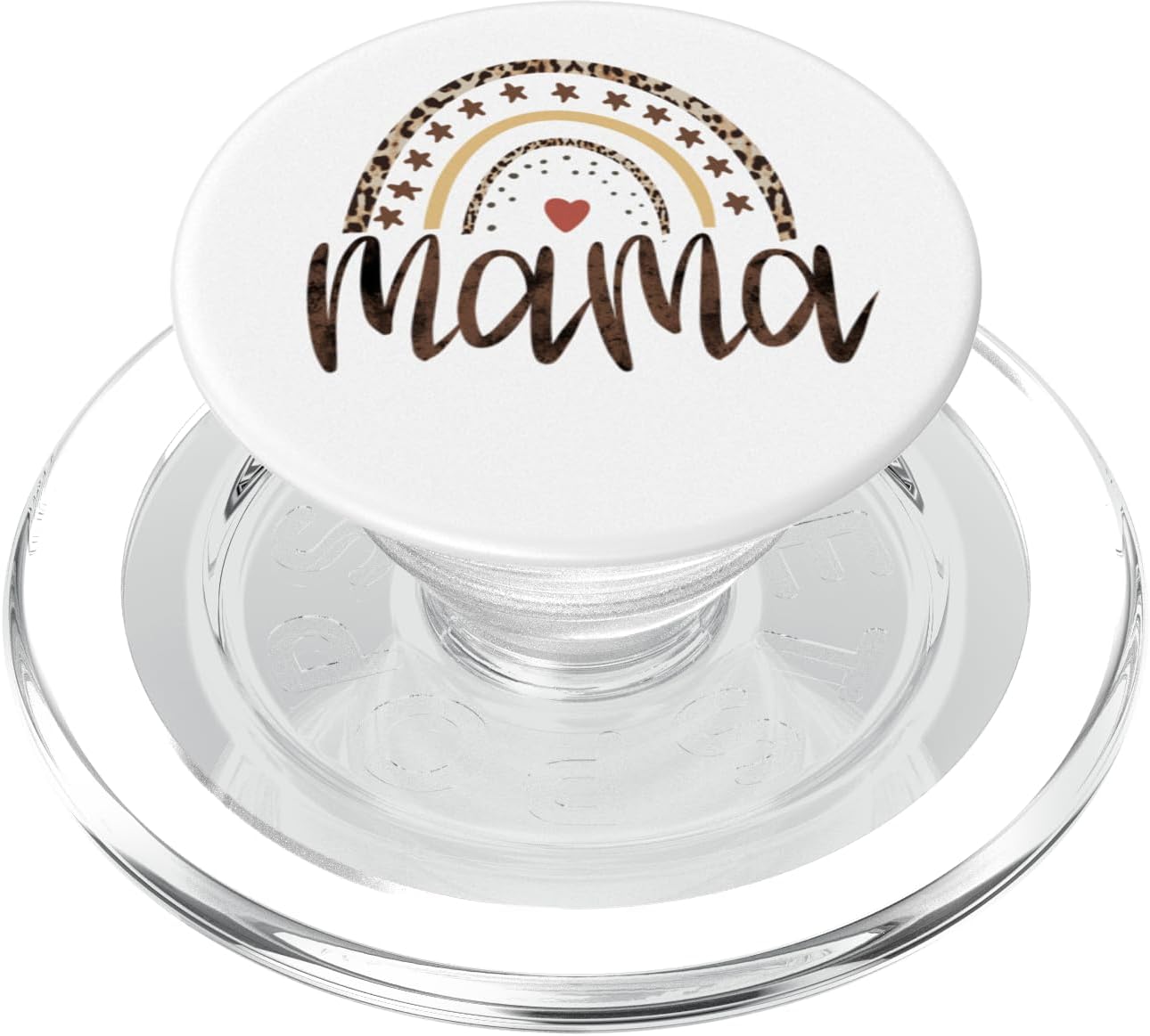 Mama Heart Leopard Bohemian Rainbow Boho Life The Best Mom PopSockets MagSafe PopGrip for iPhone