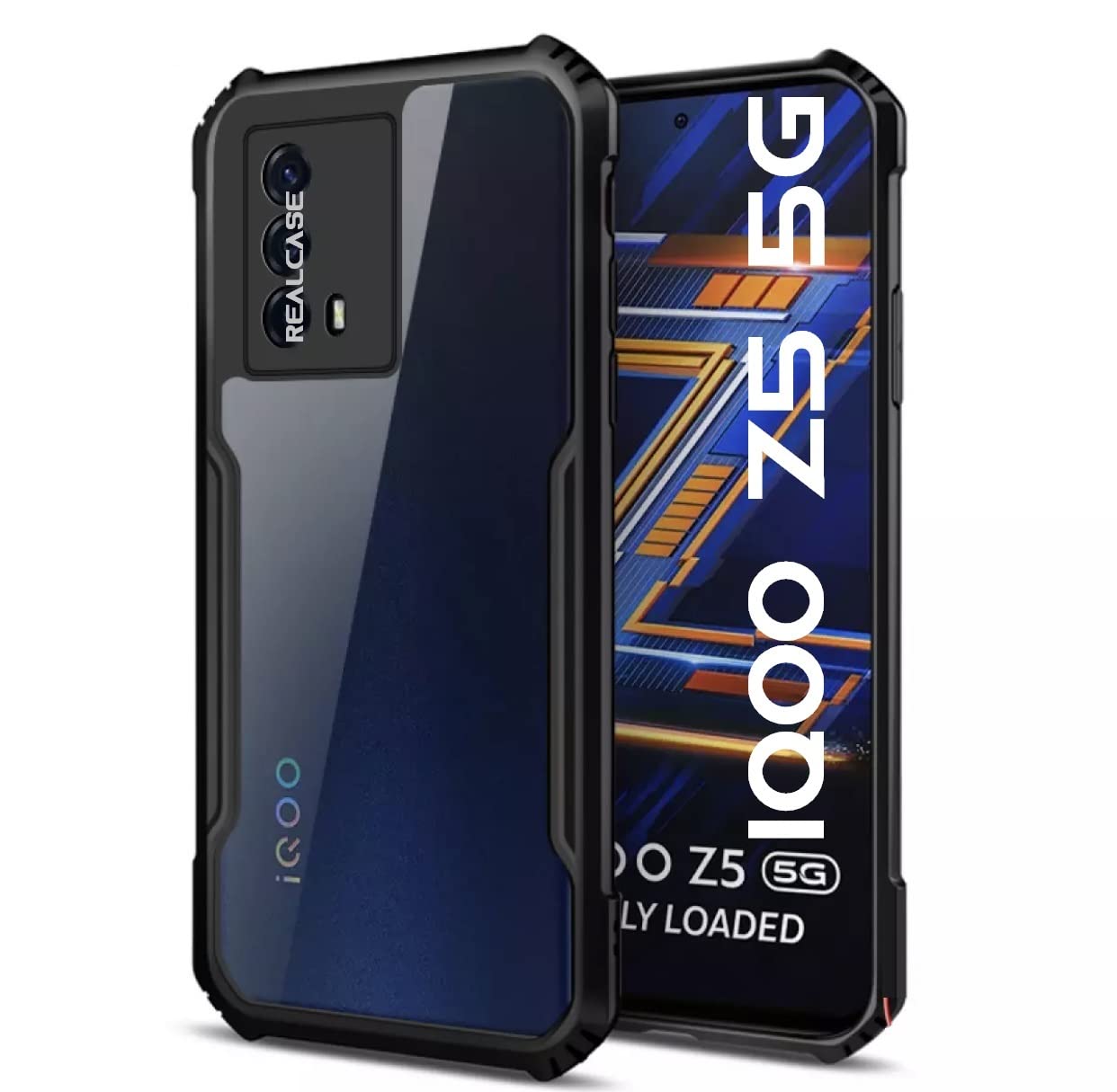 REALCASE IQOO Z5 5G Back Cover, Silicone & Acrylic Clear Hard Transparent Bumper Back Cover Case for IQOO Z5 5G (X Black) (B09MBCQSD2) Amazon Price History, Amazon Price Tracker
