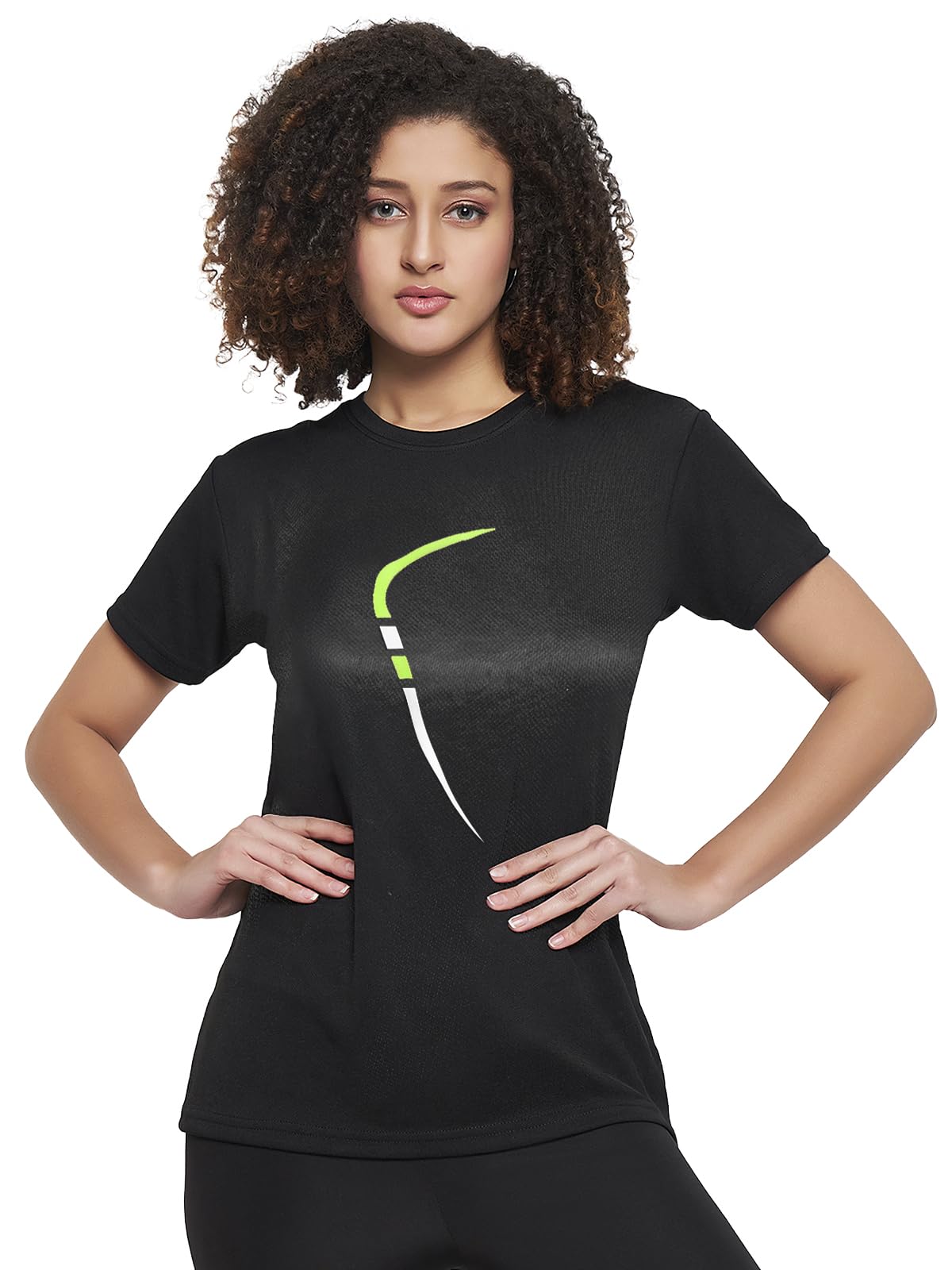 clovia Women's Comfort Fit Active Short Sleeve T-Shirt in Black-picture-58
