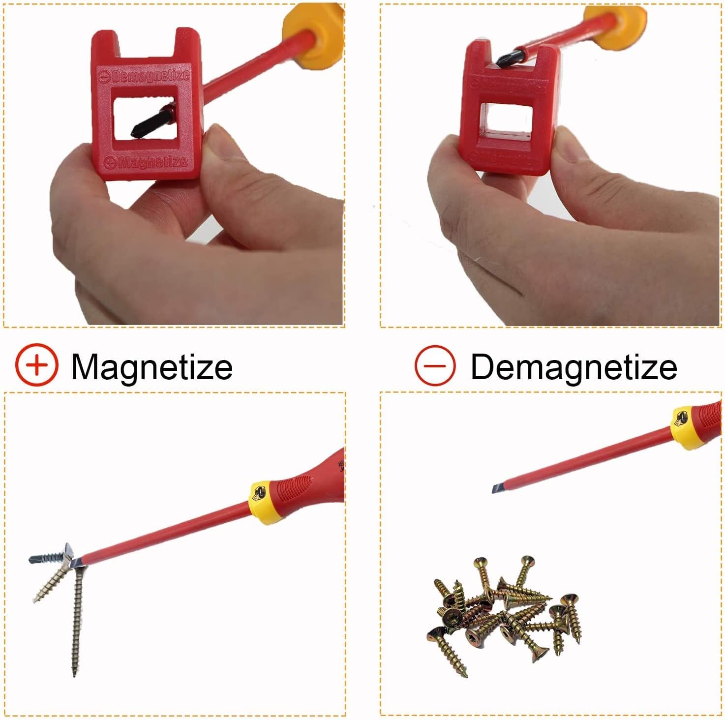 Utoolmart 3mm Slotted Insulated Magnetic Tip Electrician Screwdriver 1pcs