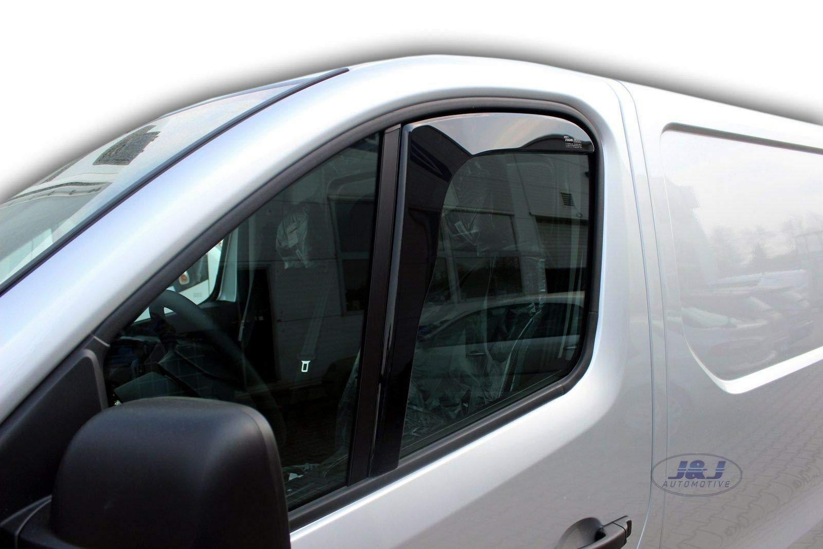 J&J AUTOMOTIVE Windabweiser passend für Renault Trafic 3 ab 2014 2tlg, Heko Regenabweiser Vorne Getönt Dunkel Passform
