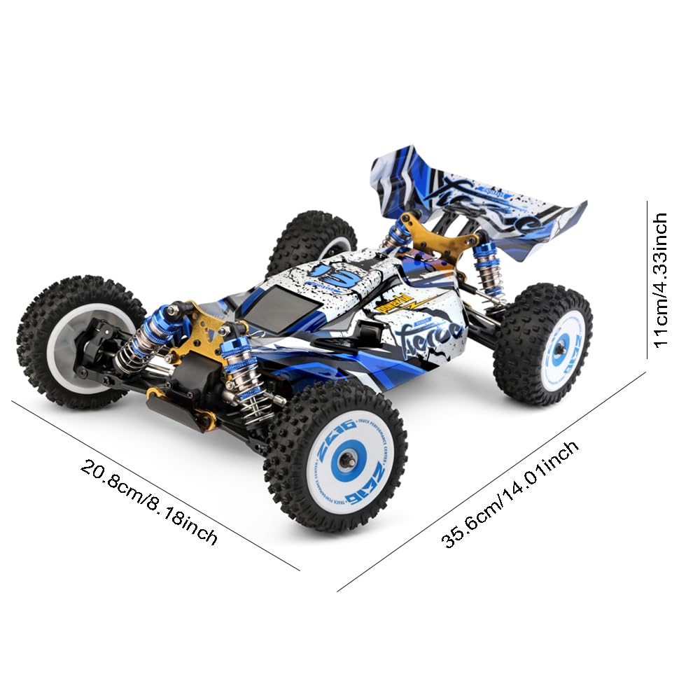 Auto RC ad Alta Velocità per Adulti WLtoys 1/12 Buggy RC Fuoristrada 124017 4WD Auto RC Fast Drift Auto da Corsa Telecomandata Senza Spazzole con 2 Batterie