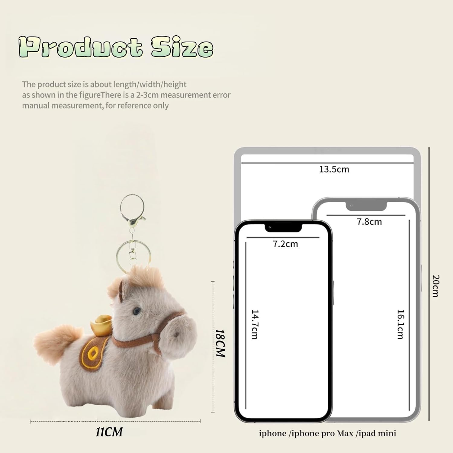 2026 Year of The Horse Mascot Plush Keychain, Chinese Zodiac Lucky mascot Pendant & Ornament image 2