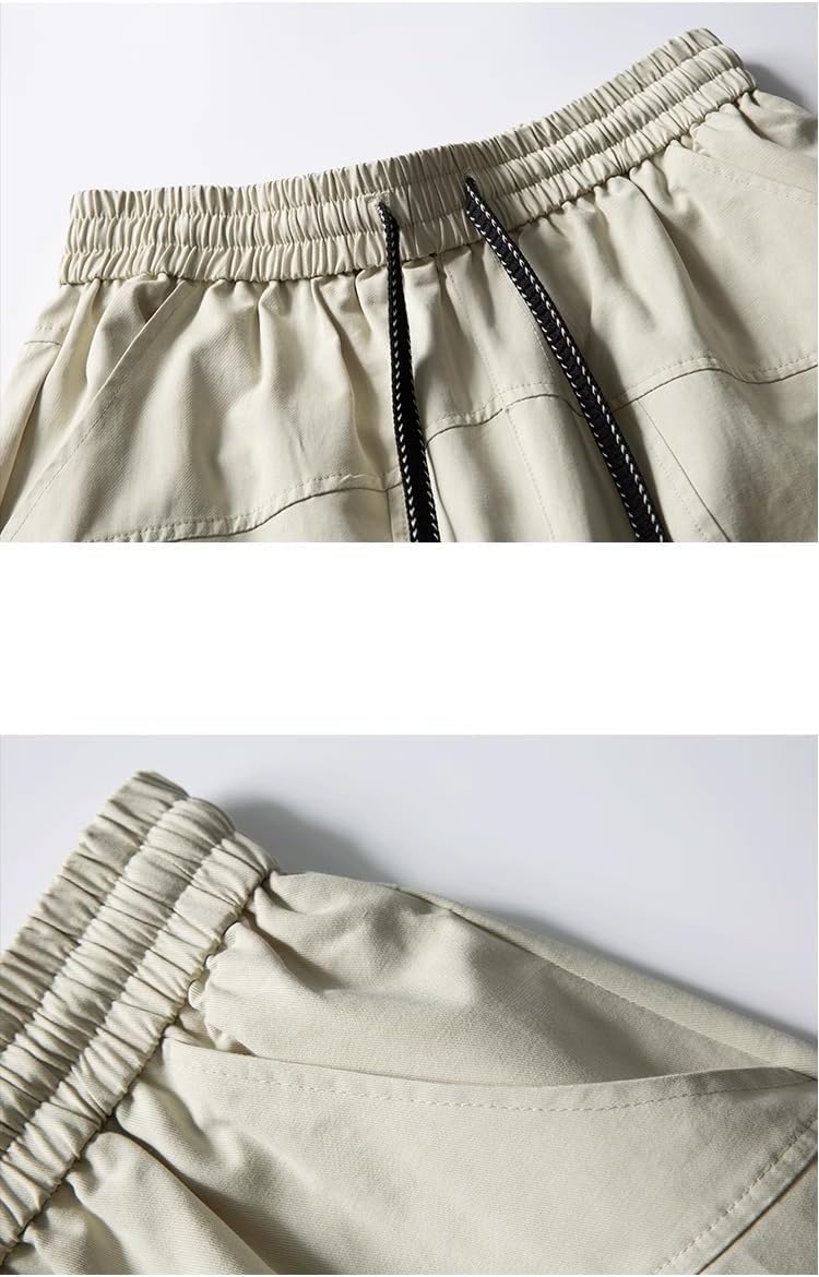 American Retro Pocket Shorts for Men,Summer Wide-Leg Casual Workwear Pants