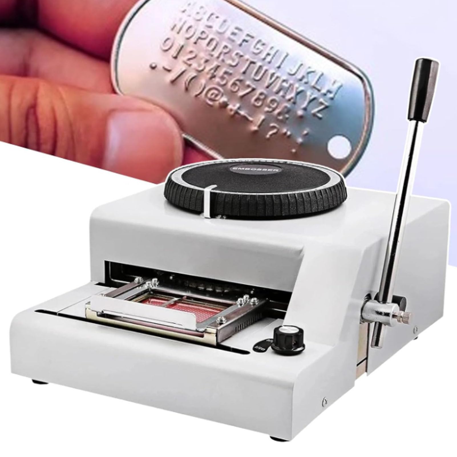 Cashwise Manual Stamping Machine, PVC Card Embosser 72 Characters Embossing Machine Credit ID VIP Code Gift Card Printer Letterpress Stamping Print Machine with 30 Aluminum Dog Tag