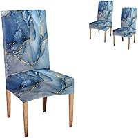 Vista 130 de TOMWISH Fundas para Sillas De Comedor 6, Fundas para sillas de comedor, pintura de arte abstracto, funda extraíble elástica de elastano para silla