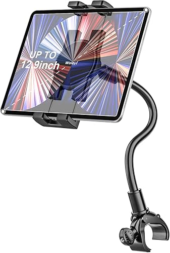 woleyi Peloton - Soporte para tableta de cuello de cisne para bicicleta giratoria, soporte para manubrio de bicicleta estática para bicicleta