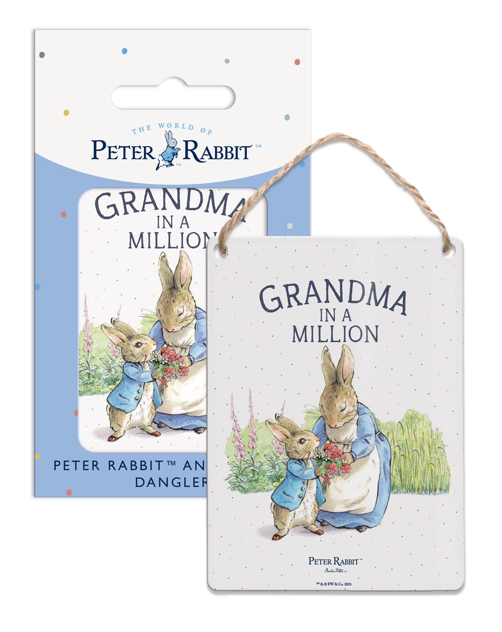 The Original Metal Sign Peter Rabbit - Grandma In A Million Metal Dangler Sign (65 X 90 Mm) - Beatrix Potter