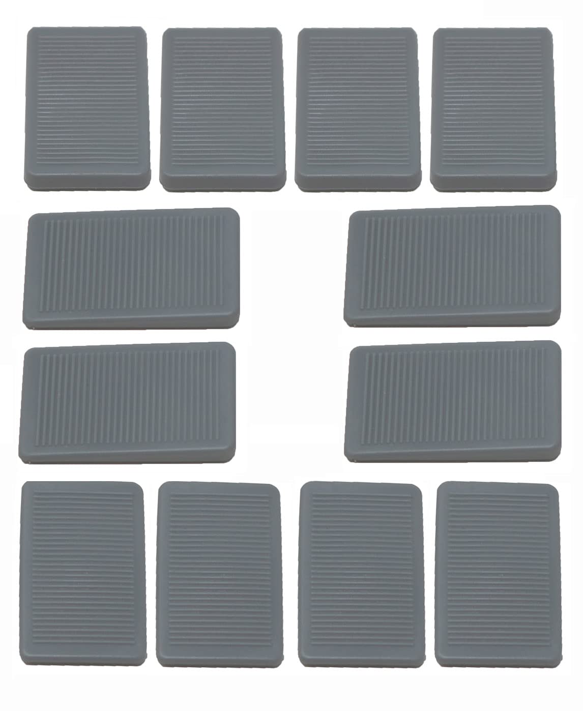 fiXte 12 x Furniture Wedges Levellers Levelling Shims Soft Rubber Flexible Stackable Wedges in Grey