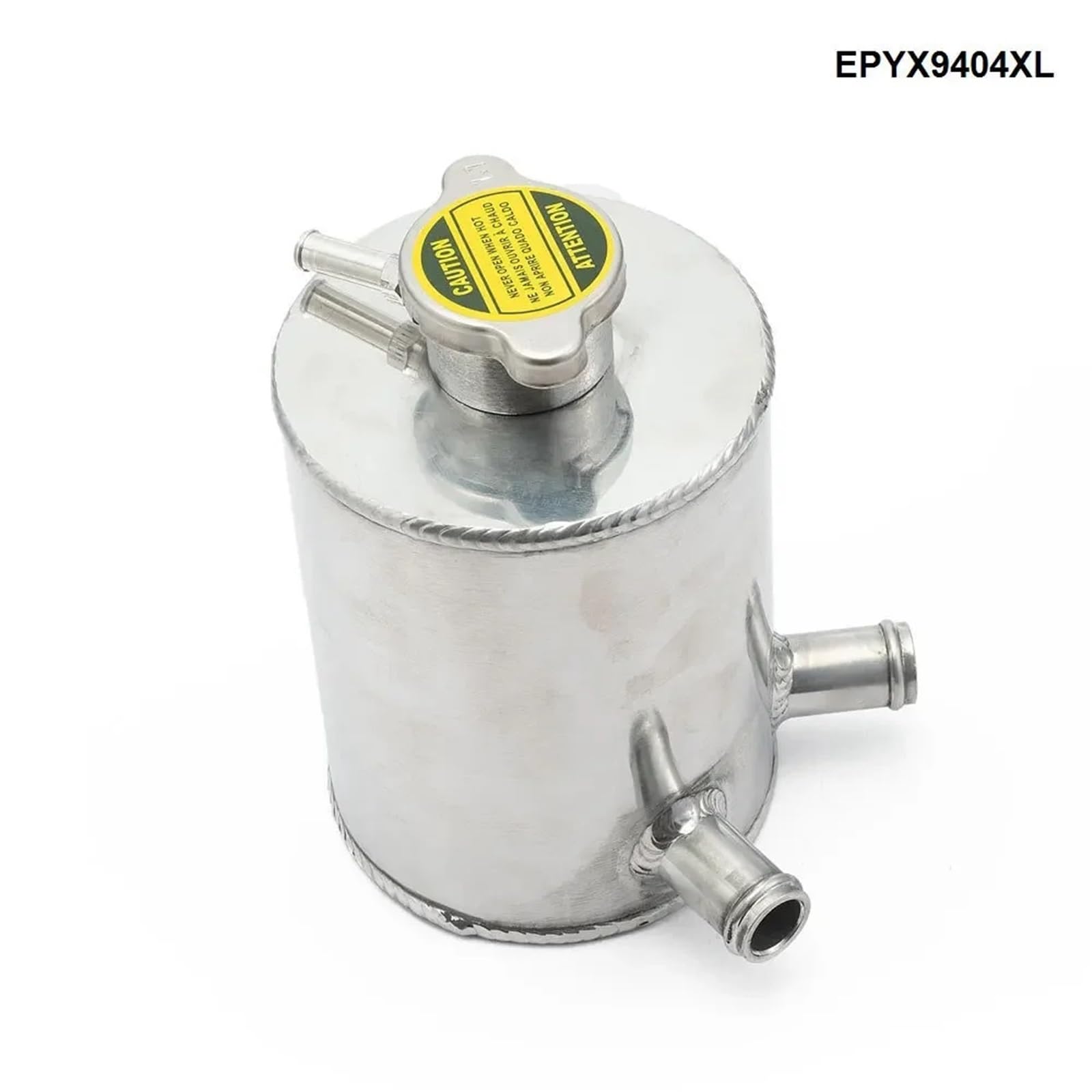 Uniwersalny aluminiowy zbiornik wyrównawczy płynu chłodzącego ze zbiornikiem na wodę i nakrętką w kolorze srebrnym EPYX9404XL Zestaw zbiornika rozprężnego