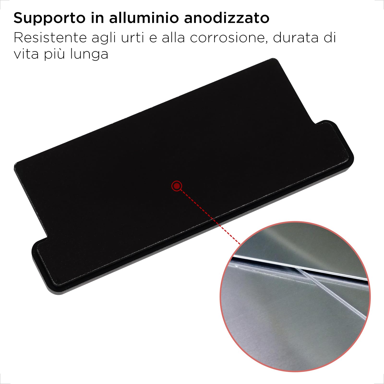 evermotor Catarifrangente Posteriore Moto 108 x 18 x 12mm E4 Omologato, Catadiottro Cat's Eye Posteriore con Piastra Portatarga in Alluminio Autoadesiva, Adesivi Catarifrangenti 2 Pezzi