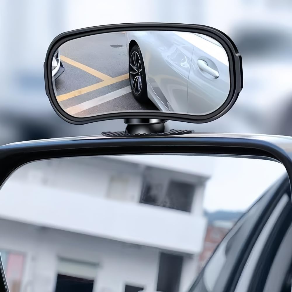 Toter Winkel Spiegel Auto für Mazda 2, Auto Toter Winkelspiegel 360 Grad Außenspiegel Blindspiegel HD Konvex Weitwinkel Totwinkel Rückspiegel,Black