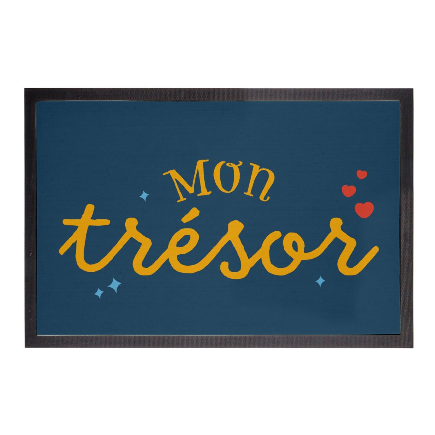 Paillasson Bleu Mon Trésor Bébé : Paillasson absorbant et antidérapant pour entrée de maison