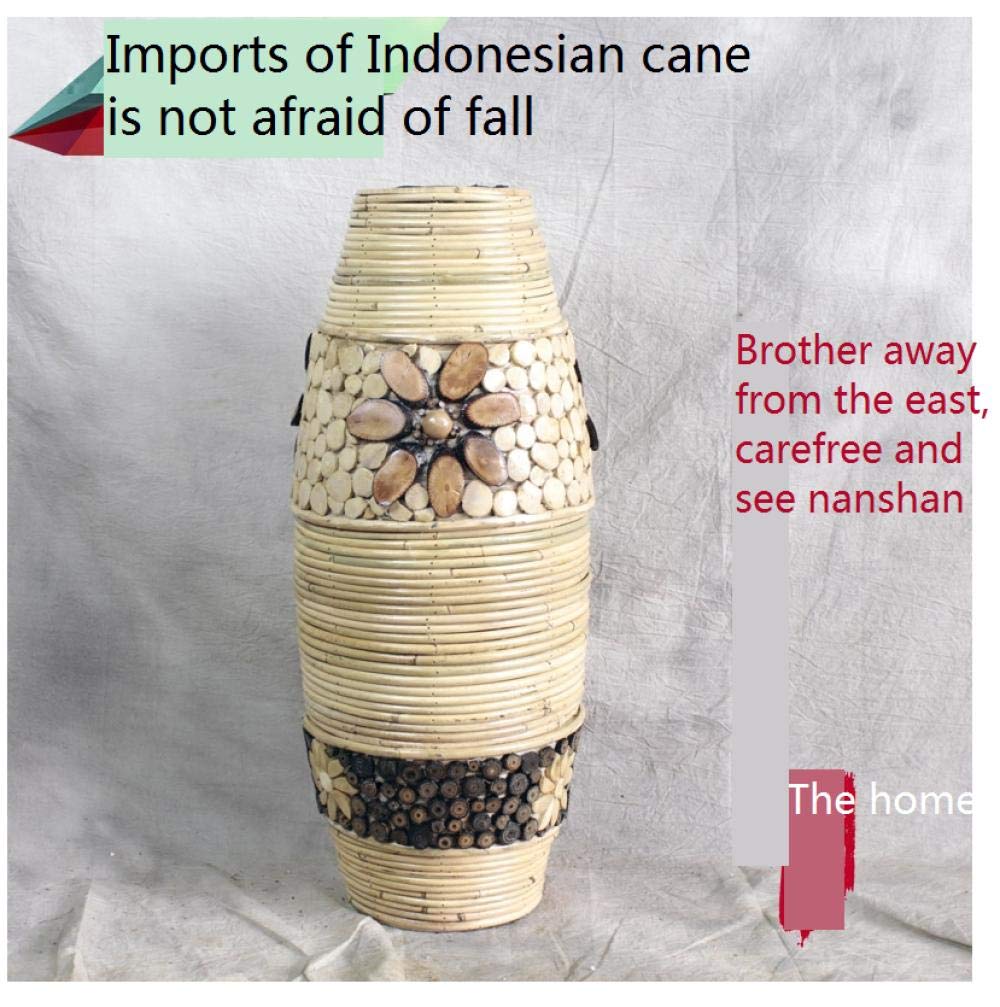 Amazon.co.jp: 東南アジア風籐花瓶、天然インドネシア籐花瓶、籐床花瓶