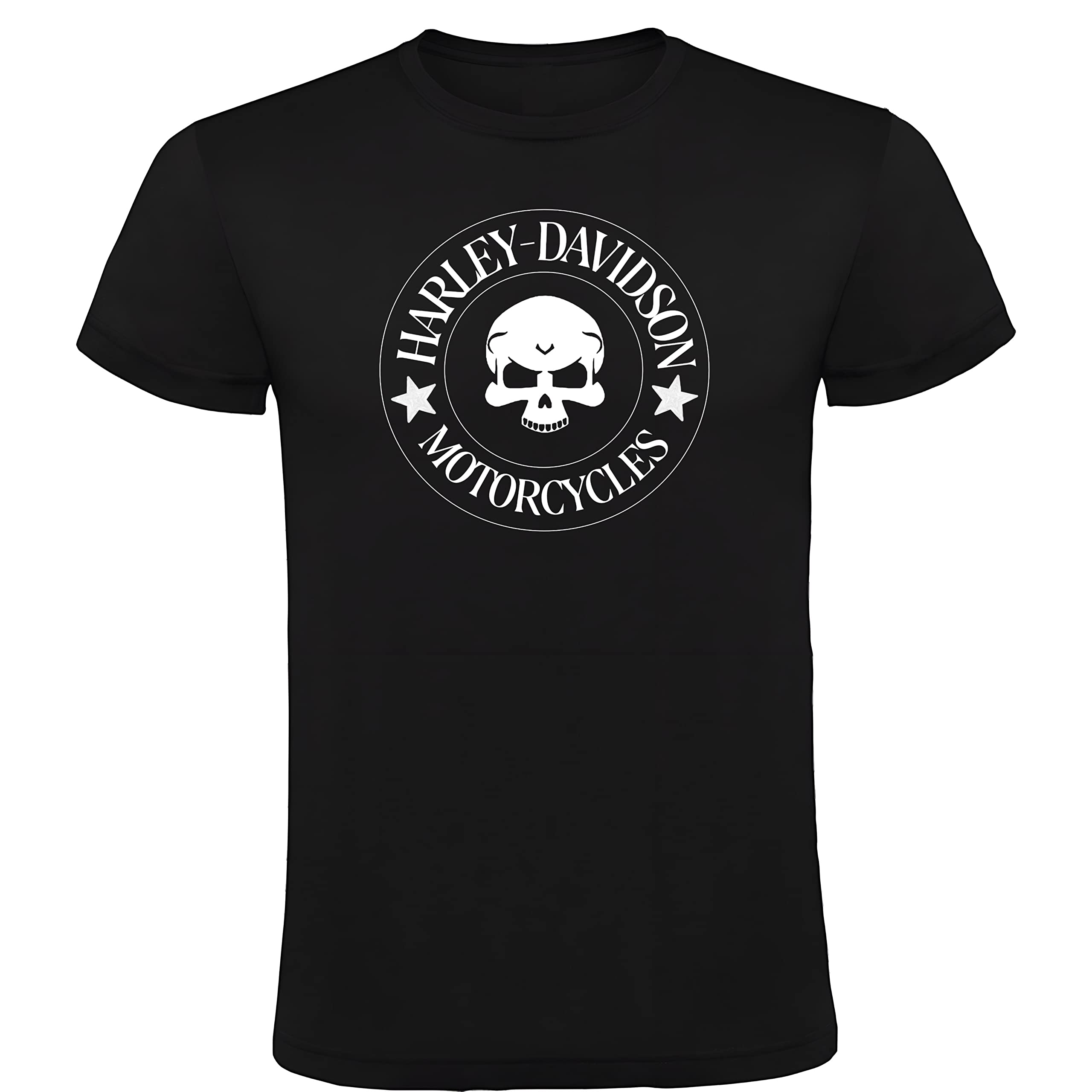 Genérico Camiseta Harley Motorcycles Logotipo Negra Hombre 100% Algodón Tallas S M L XL XXL