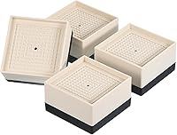 Vista 1 de uxcell Elevadores de cama, 4 piezas, elevadores de muebles de 1.5 pulgadas, elevador de sofá cuadrado ajustable con alfombrilla antideslizante