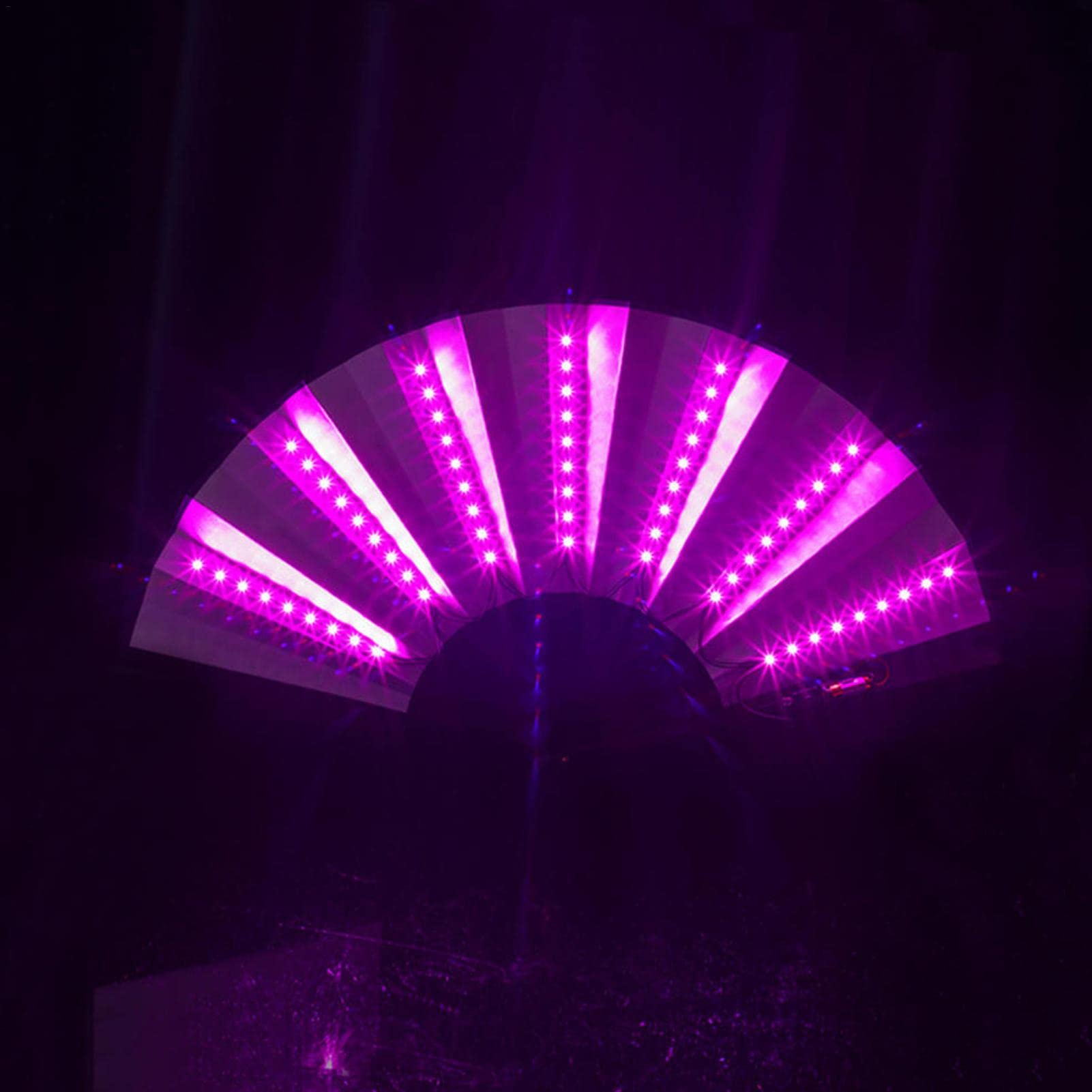 Ventaglio Pieghevole con Luce, Grande Ventilatore Pieghevole a LED, Grande Scomparto Pieghevole per Raves, spettacoli, Feste, Fan della Danza, Accessori Festival, ventaglio per Donne