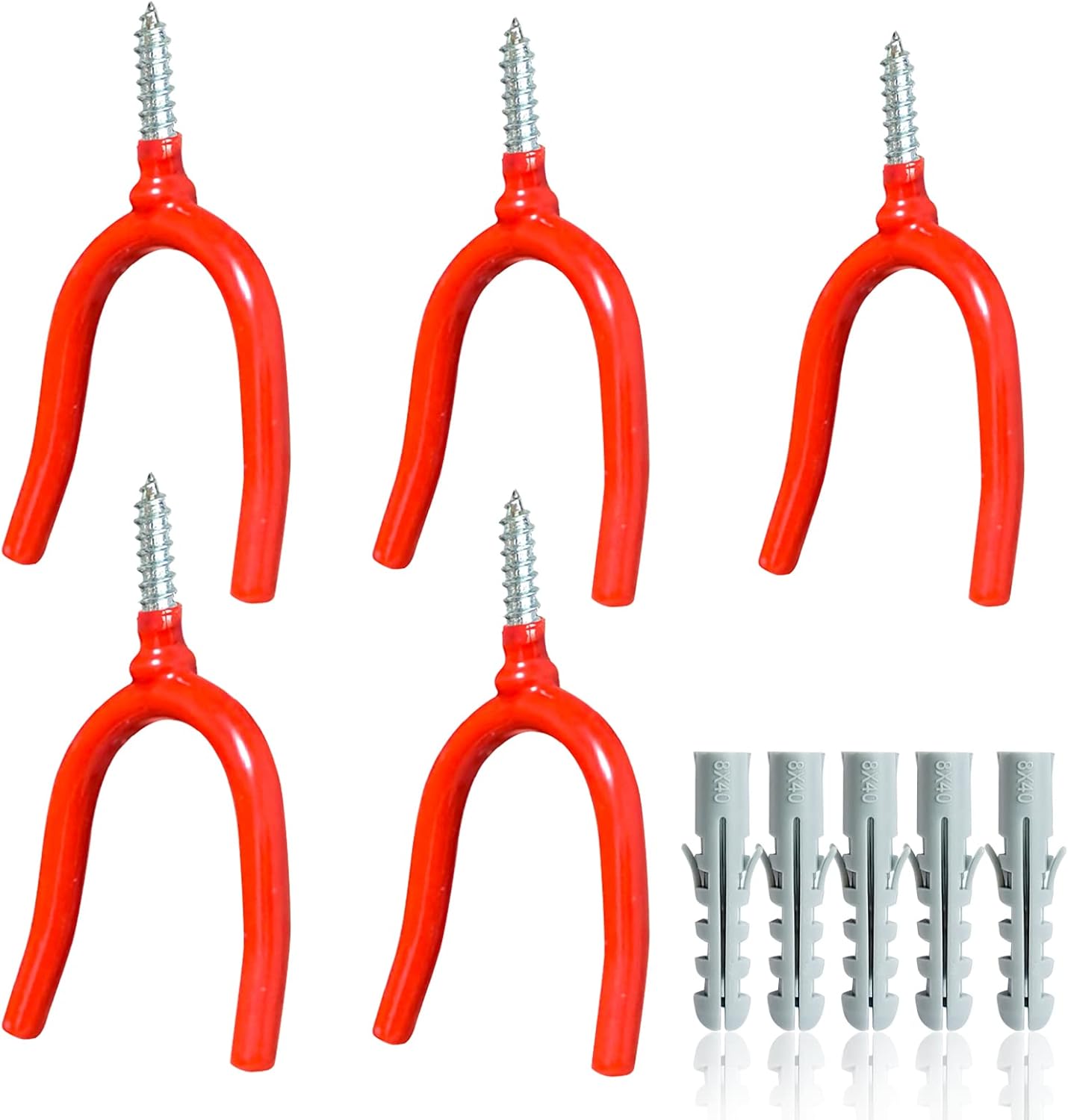 OhanaWe 8 Black Vinyl Coated Steel Wall Mount Screwin Heavy Duty Tool