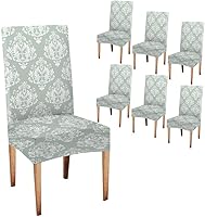 Vista 7 de CAPSCEOLL Juego de 4 fundas para sillas de comedor, color turquesa, turquesa, turquesa, turquesa, turquesa, verde azulado, fundas de asiento Parson