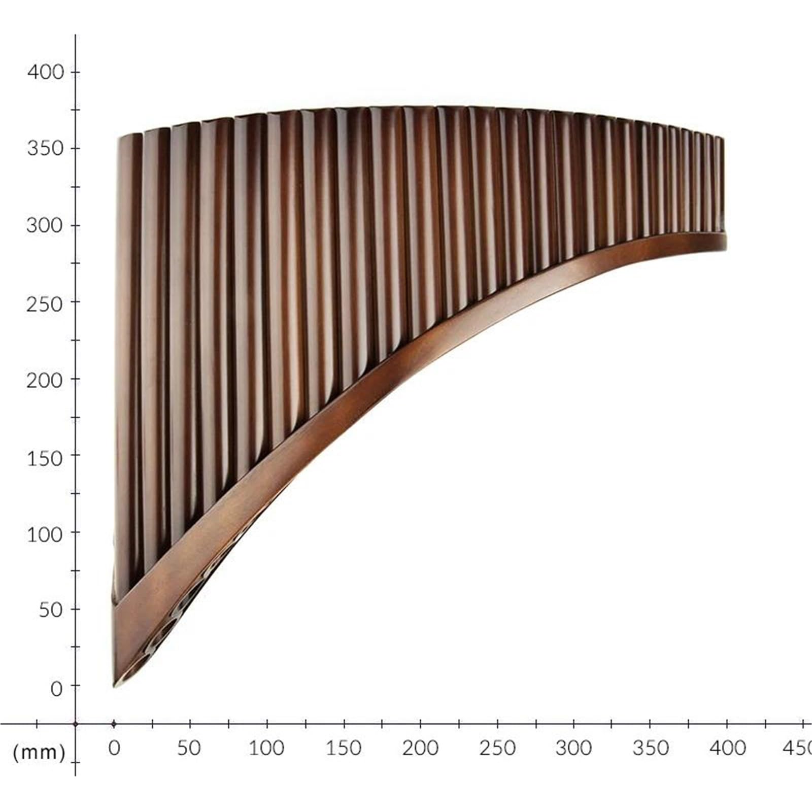 Pan Flute Instrument C Key 25 Pipes Pan Flute Woodwind Instrument Bamboo No Wooden Strips On The Bottom Surface(L)