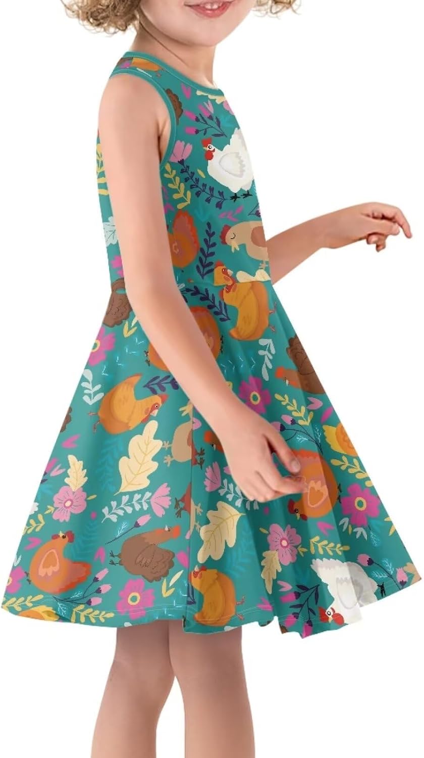 A-Line Flowy Dress for Girls Summer Outfits Sleeveless Dresses Casual Sundress - Image 3