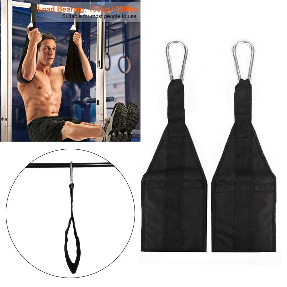 Correas abdominales, 1 par AB Straps Sling Suspension Correas Suspensión Muscle Abdominales Barra de Entrenamiento Montadas Correas de Ejercicio con Anillas
