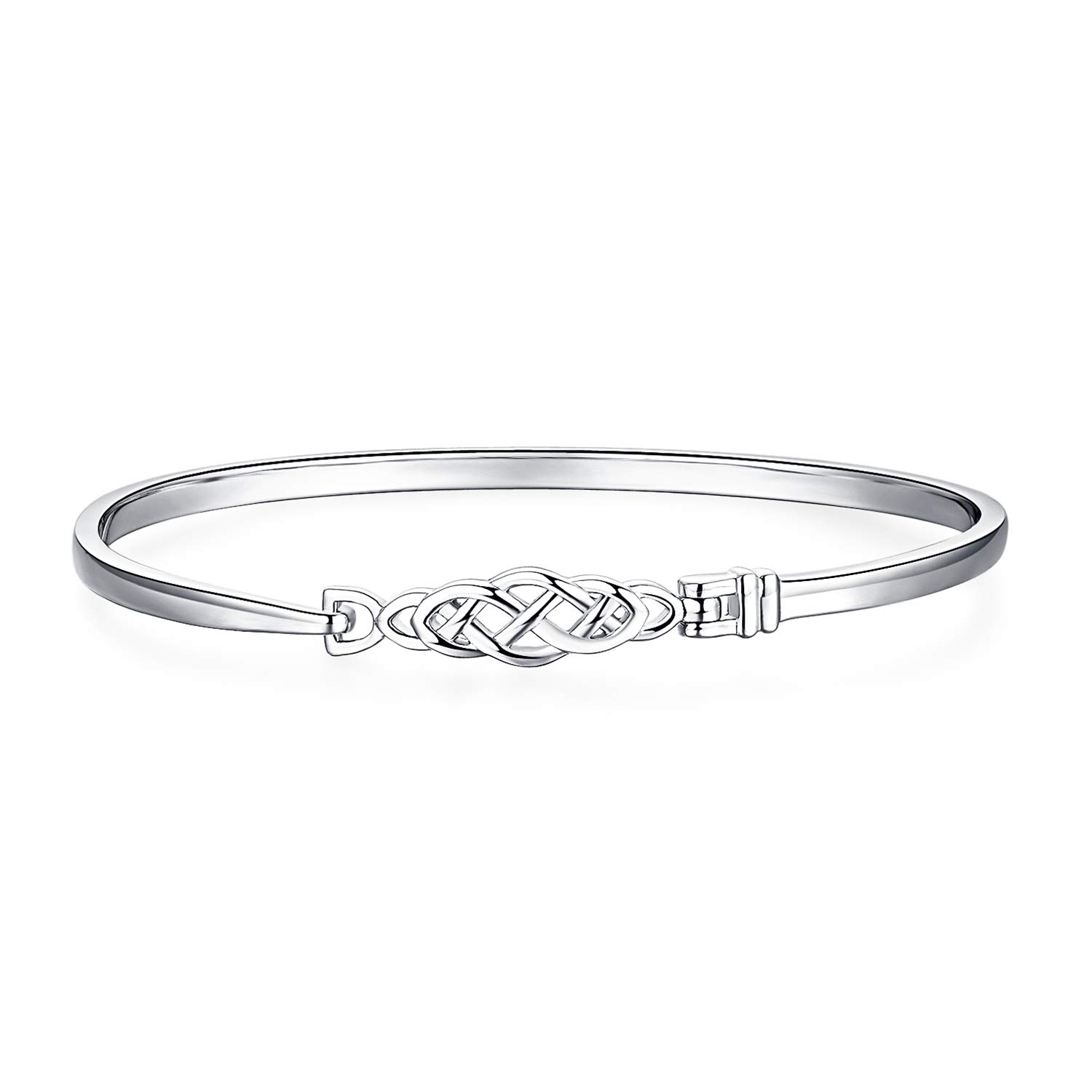 JewelryPalace Nudo Celta Pulsera Abierto Mujer Plata Oro 14k Oro Rosa, Regalo Pulseras Niña de la Suerte, Brazalete Mujer Plata de Ley 925 Elegante, Pulseras Sencillas Joyas Mujer