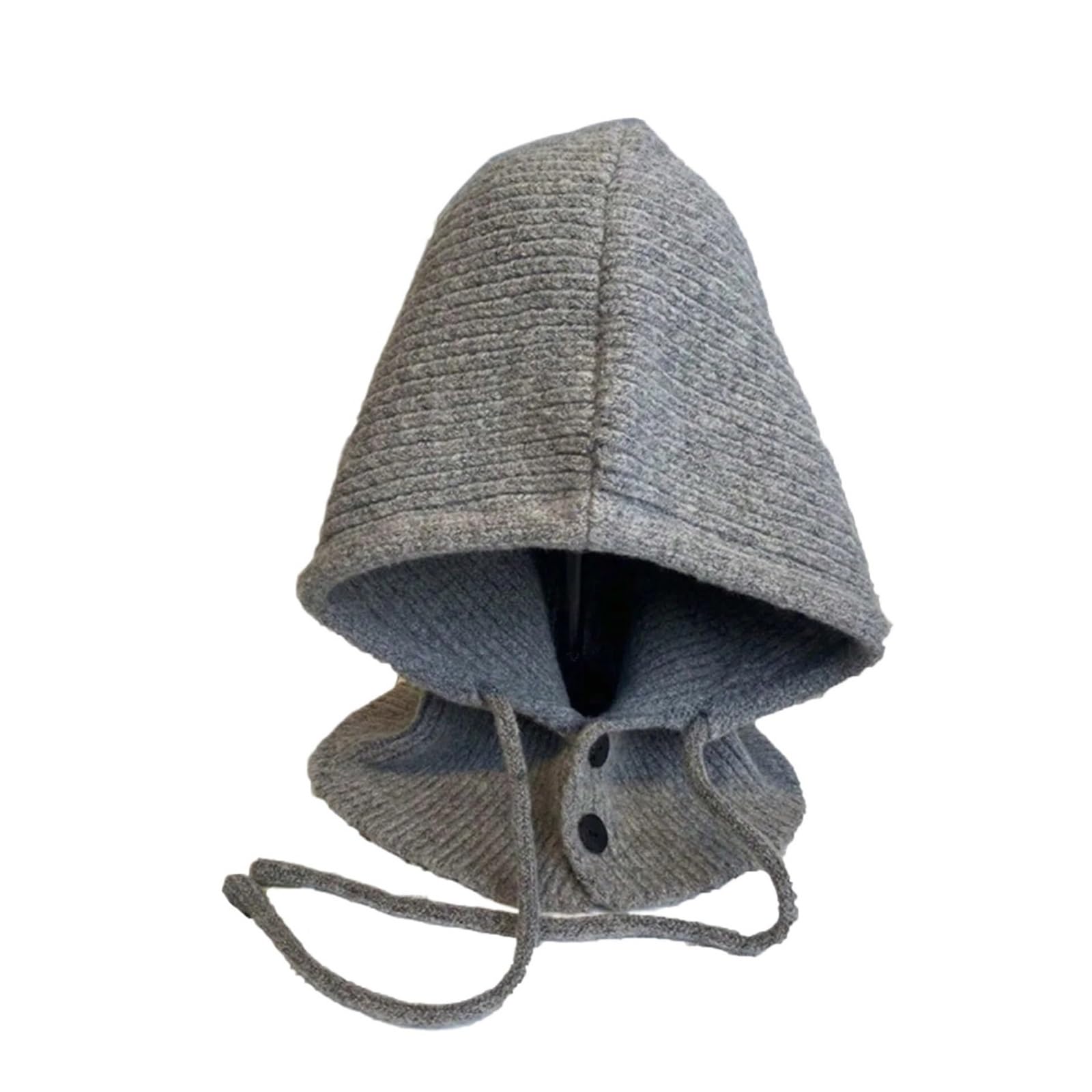 Genérico Pasamontañas de punto con cordón, pasamontañas, gorro, bufanda | Pasamontañas de punto grueso for esquiar al aire libre en frío