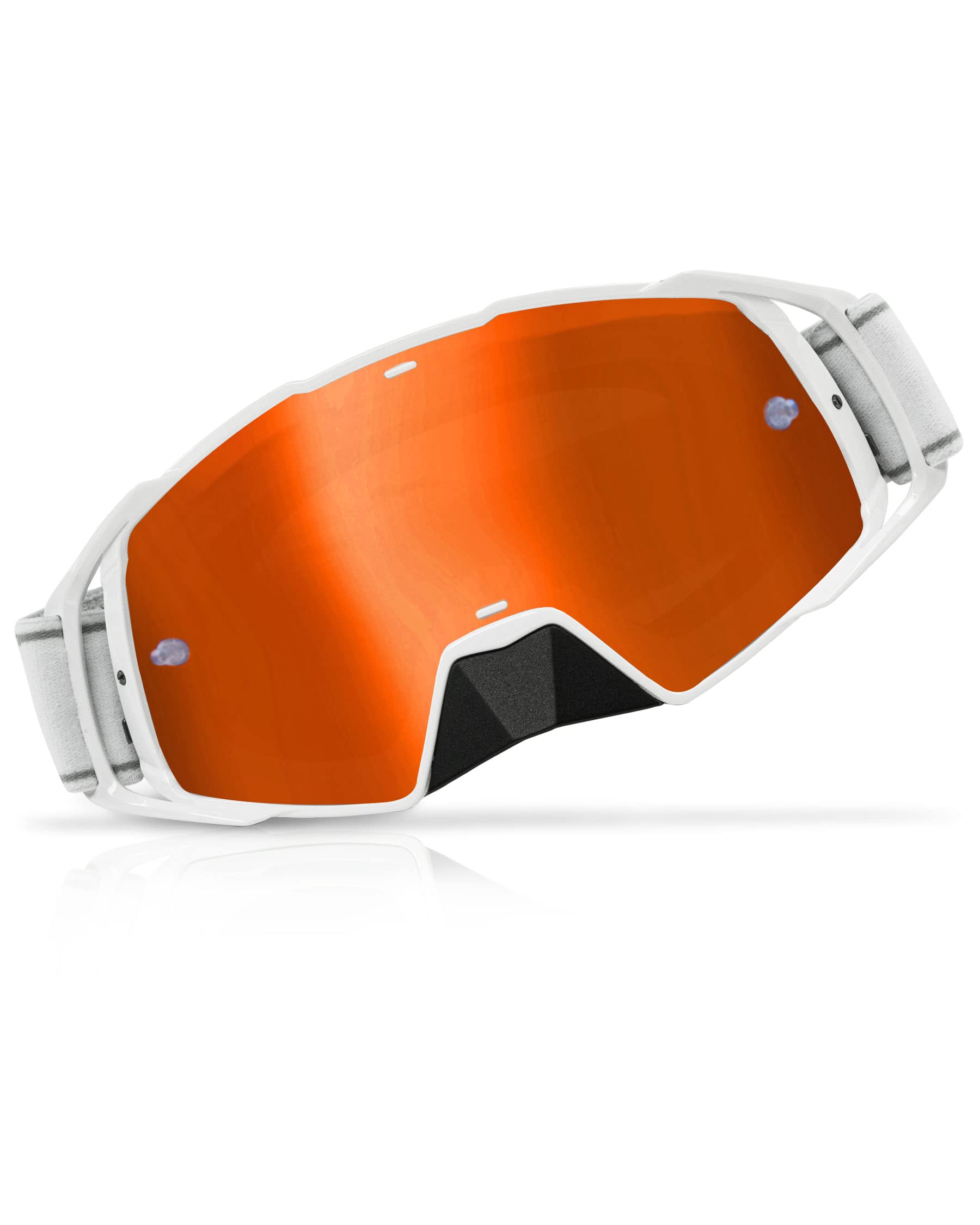 TWO X, occhiali da cross con lenti a specchio iridium, con protezione per il naso, antigraffio, per motocross ed enduro