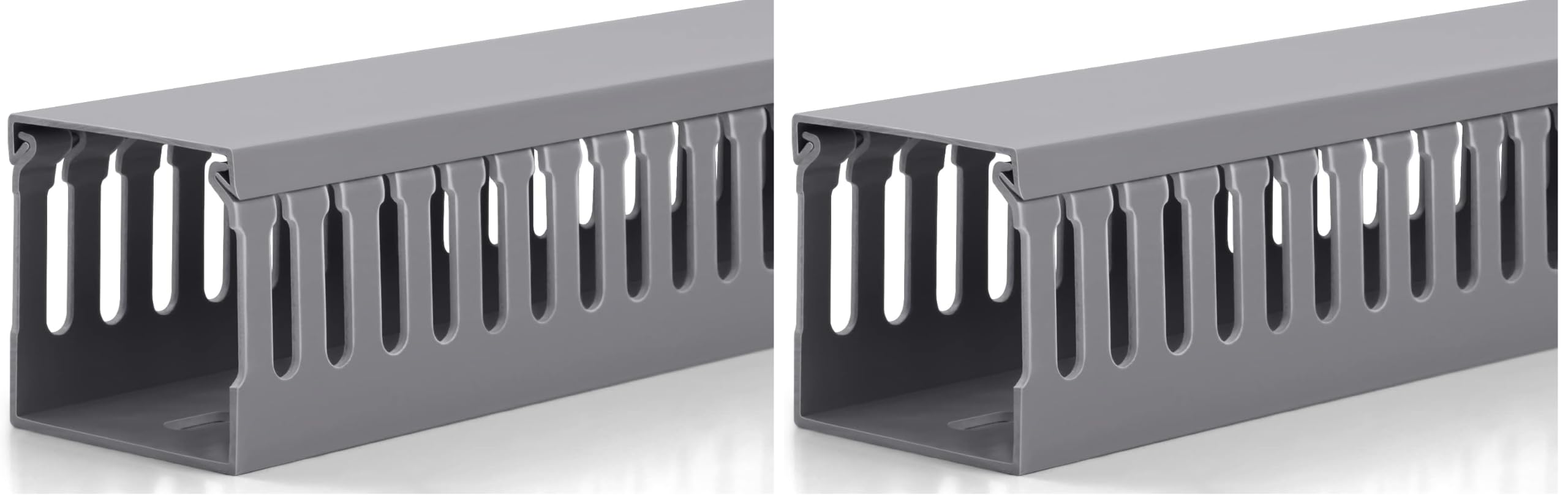 ZhiYo 2" H x 2" W Cable Raceway, 6ft Under Desk Wire Management Channel, Grey (Pack of 2)
