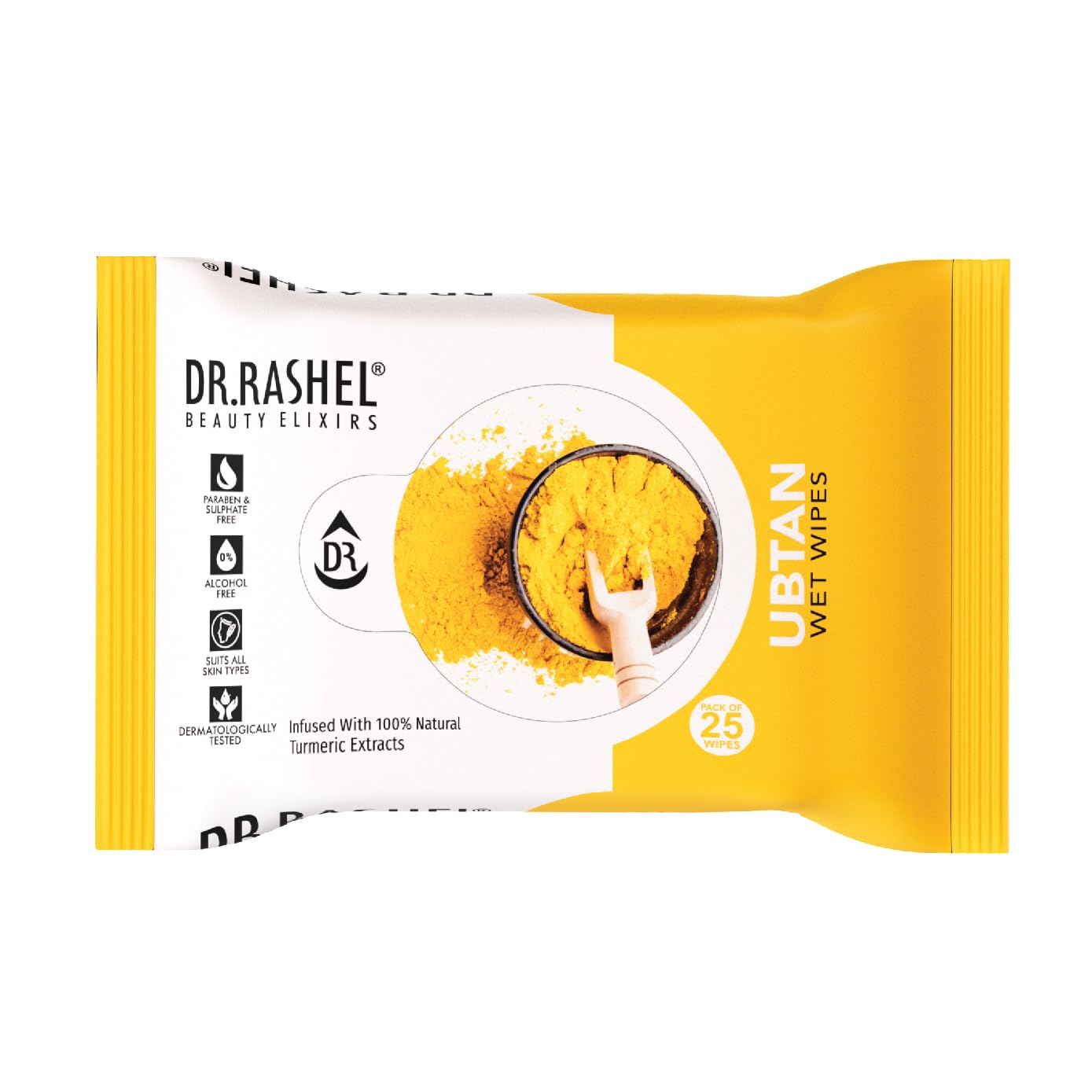 Dr. Rashel Ubtan Wet Wipes with Turmeric Extract, Pack of 1(25 Wipes)-image-20