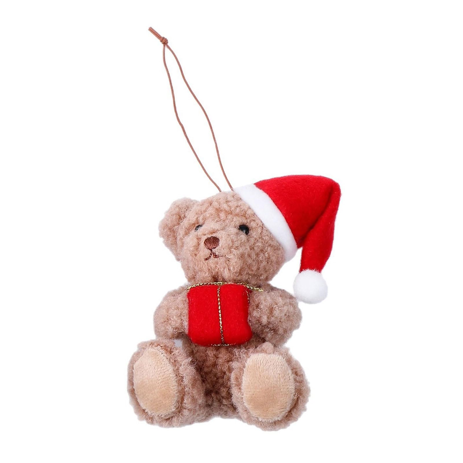 carotoe Holiday Plush Bear Pendant Desktop & Hanging Decor for Christmas Tree, Indoor Outdoor Party Festive Ornaments Christmas Tree Decoration Plush Bear Pendant
