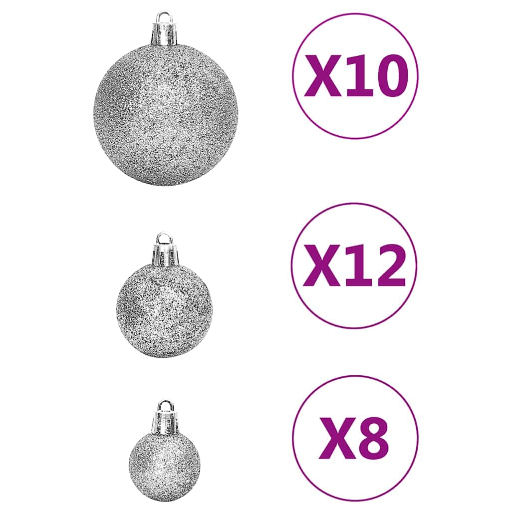 Set di 111 palline di Natale in polistirolo argentato, palline di Natale, palline decorative per albero di Natale, decorazioni natalizie