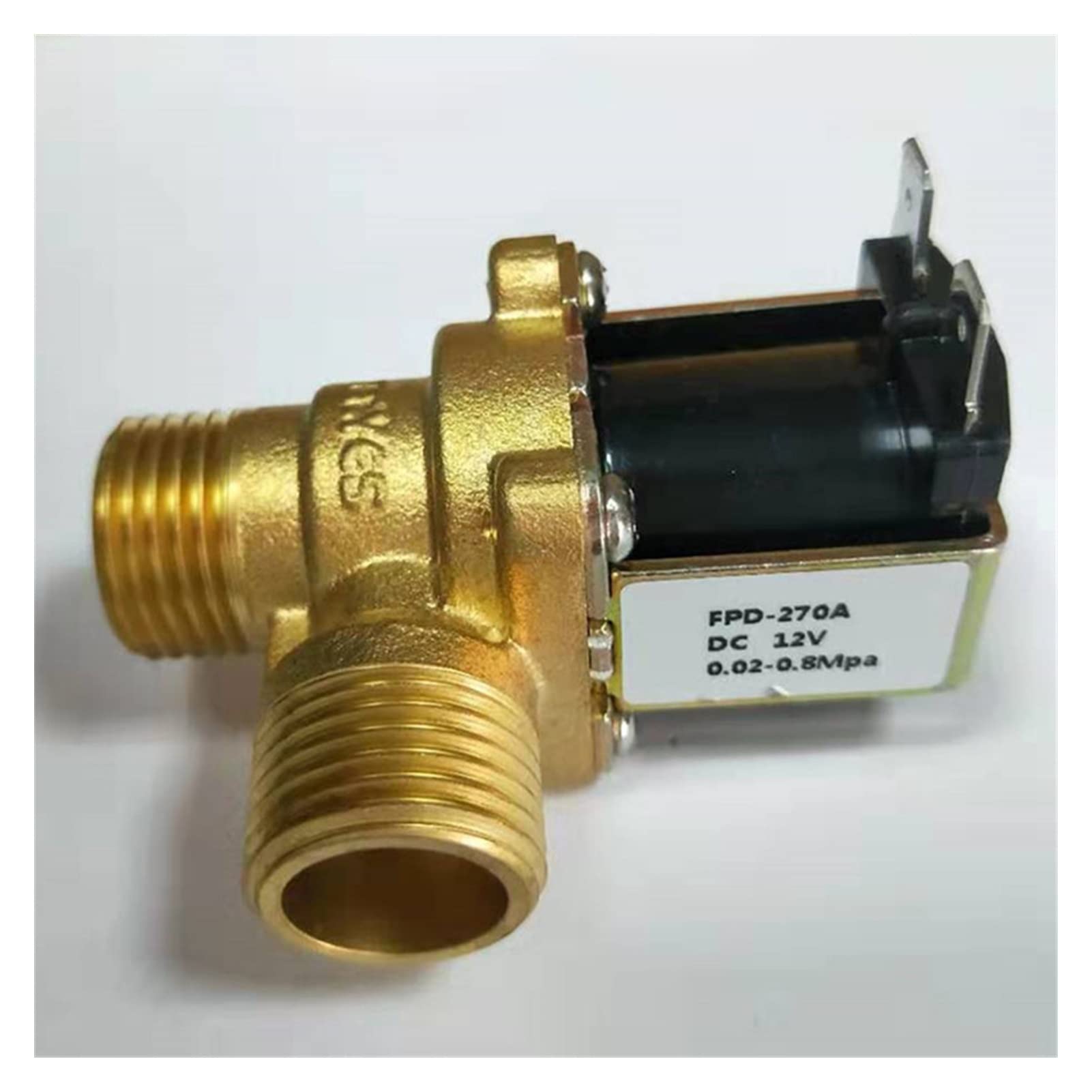 Válvula 220V DC 12V 24V DN15 G1/2 Válvula solenoide eléctrica de latón Interruptor de entrada de agua normalmente cerrado con filtro (tamaño: 220 voltios) Interruptor de control (Size : 12V)